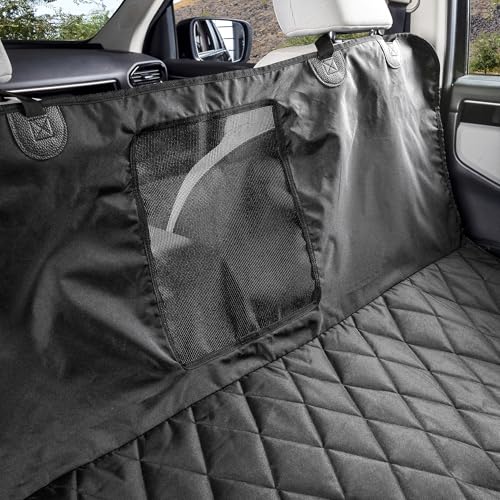 4Knines Dog Hammock Car Seat Cover – Heavy-Duty, Waterproof Car Seat Protector for Dogs, Non-Slip, Durable Design with Mesh Window, Easy to Install, Fits Most Cars & SUVs - Regular Size (Black) - color: Black