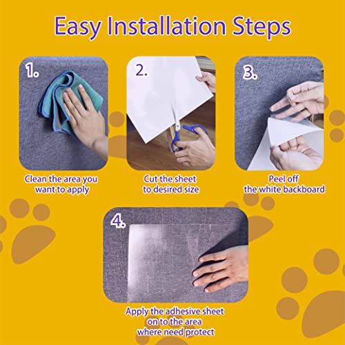 Cat Scratch Furniture Protector-16-Pack –Single-Sided, Heavy-Duty Self-Adhesive Tape, No-Residue for Couch, Doors & Walls - NO PINS - size: 16P NO pins