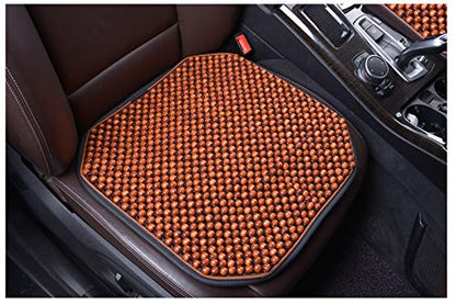 Wood Beaded Car Seat Cushion Cooling Car Office Chair Beaded seat Covers for Cars Truck Seat Cushion Large Wooden Bead Covers Autumn Summer 1-PC (1-Coffee-FD) - color: Coffee
