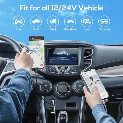 Linkstyle Car Rocker Switch Outlet, 36W QC3.0 USB-A Port & 55W PD Port Charger Socket with LED Voltmeter for 12V/24V RV Boat Motorcycle