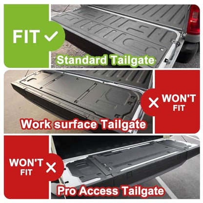 Truck Mat Compatible with 2021-2026 Ford F150 Accessories, Tailgate Mat Custom Fit All Weather Protection Pickup Liner, Not Fit Work Surface or Pro Access Tailgate - size: 2) F150|21+|Tailgate Mat w/ Cap Cover for Standard
