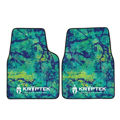 Coverking Universal Car Floor Mats Set of 2 (Front Driver and Passenger) Kryptek Mahimahi Camo - All-Weather Protection for Mud, Dirt, Rain, Spills, Non-Slip Backing, Fits Cars Trucks SUVs Jeeps - style: Kryptek Mahimahi