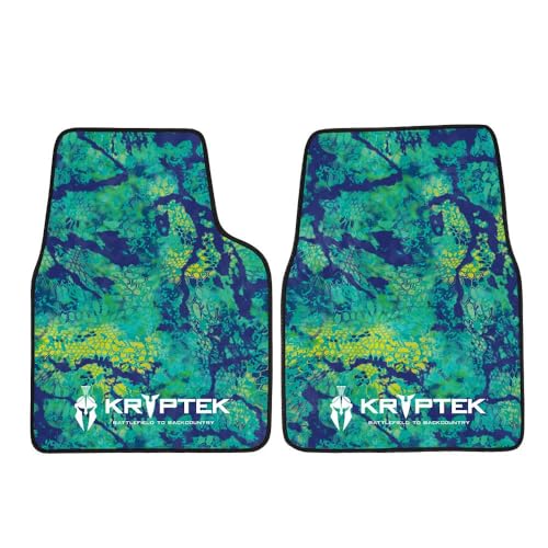 Coverking Universal Car Floor Mats Set of 2 (Front Driver and Passenger) Kryptek Mahimahi Camo - All-Weather Protection for Mud, Dirt, Rain, Spills, Non-Slip Backing, Fits Cars Trucks SUVs Jeeps - style: Kryptek Mahimahi