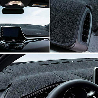 PGTOPONE Custom Fit Dashboard Black Center Console Cover Dash Mat Protector Sunshield Cover Pad Carpet for 2017 2018 2019 2020 Toyota CHR CH-R (Red) - color: Red