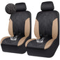 CAR PASS Waterproof Black Beige Car Seat Covers Front Seat Covers Neoprene Wetsuit,All-Weather Non-Slip Durable,Universal Fit for SUV Sedans Trucks Automotive,Airbag Compatible,3D Emboss Black Beige - color: Black and Beige, size: Two Front