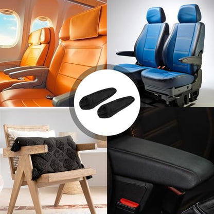 2 PCS Car Armrest Cover Elastic Fabric Cars Front Seat Arm Rest Cushion, Universal Replacement Center Console Lid Armrest Cover Skin Protectors Interior Accessories for Car SUV Truck and Van(Black)