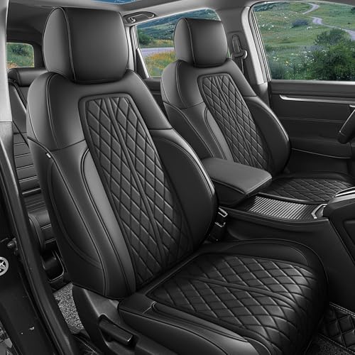 Seat Covers Custom Fit 2023-2026 Honda CR-V, Premium Faux Leather Car Seat Protector, Pet Friendly Interior Cover for CRV(Black, Full Set) - color: Black, size: CRV 2023-2026-Full Set