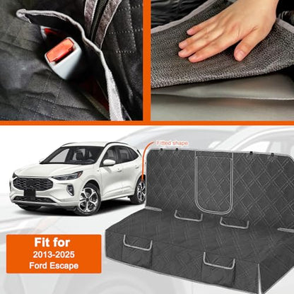 Dog Car Seat Cover Compatible with Ford Escape 2013-2025, Waterproof Pet Bench Seat Cover for Back Seat, 600D Heavy Duty Scratch Proof Nonslip Truck Seat Covers for Dogs - size: 2013-2025 Escape
