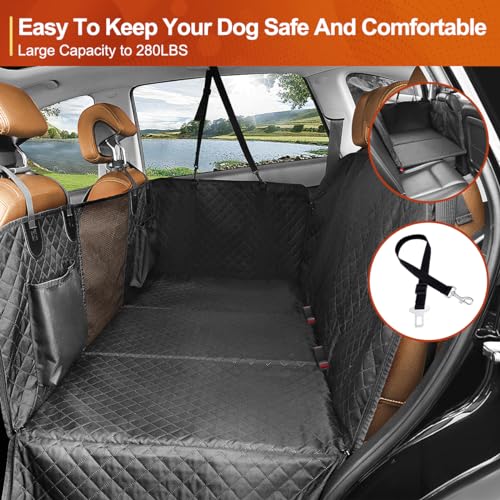 Vailge Dog Car Seat Cover, Dog Hammock for Car Backseat, Non Inflatable seat Cover for Back seat,Hard Bottom Back Seat Protector for Cars,Trucs & SUVs - size: Standard