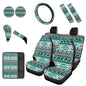 Dreaweet Aztec Car Seat Covers Full Set Native American Dreamcatcher and Horse Seat Covers with Steering Wheel Cover,Armrest Pads,Seat Belt Pads,Coasters,Gear Shift & Handbrake Cover,Universal Fit - color: Aztec Dreamcatcher Horse