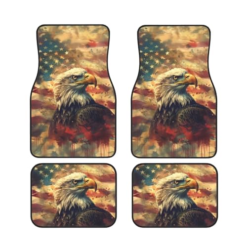 Eagle Flags Car Carpets Vintage Car Floor Mats All Weather Floor Liners Mats Heavy Duty Premium Automotive Floor Mat Full Set of 4, Car Accessories, Retro - color: Eagle Flags