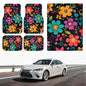 Automotive Floor Mats 5 Pcs, Universal Car Floor Mats,Floral Car Mats, Flower Car Accessory for SUVs/Sedan/Wagons, Durable Protective Mat, Trunk Liner for Families/Travel Enthusiasts - style: Bundle99