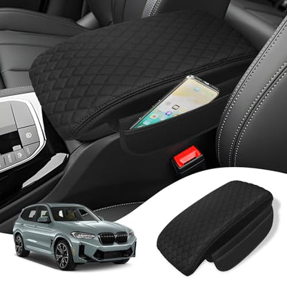 Car Center Console Cover Armrest Cover for 2018-2023 2024 BMW X3 Center Console Pad Interior Accessories Car Armrest Seat Box Cover Protector with Pockets Storage Bag - size: BMW X3 2018-2024