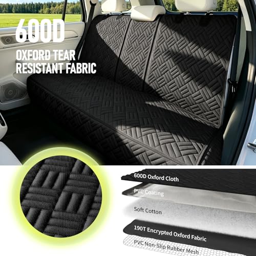 Dog Car Seat Cover for Back Seat, Waterproof 600D Oxford Protector for Travel and Daily Use, Non Slip Scratch Resistant Bench Cover, Easy to Clean, Fits Midsize SUVs/Trucks, 56 Inch