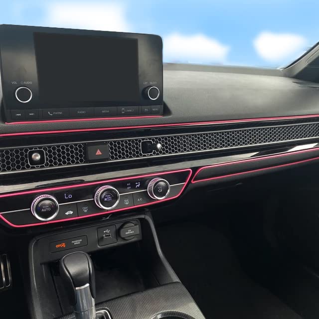 TIKUN TECH Pink Car Interior Decorative Molding Door Panel Dashboard Gap Trim Strip (10Ft) - size: 10ft
