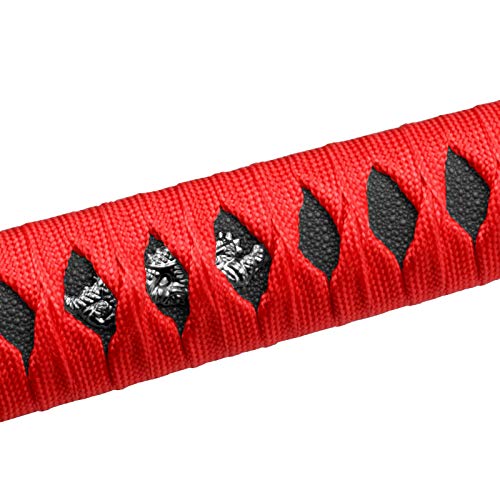 JDMBESTBOY Samurai Sword Red Black Shift Knob Shifter Alloy Katana Adapters Universal 26cm - color: Red Black, size: 26cm