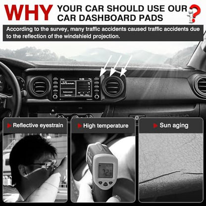 Autorder Dashboard Cover Mat for 2016-2021 2022 2023 Toyota Tacoma Accessories Dash Cover Upgrade Velvet Dash Mat Sunshade Glare UV Rays Protector - size: 2016-2023 Toyota Tacoma