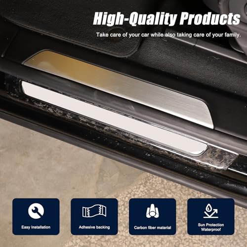 Car Door Sill Protector Guard Trims Compatible with Lamborghini Urus 2018-2023/Urus SE,Real Carbon Fiber Door Sill Guards Protector Kit Cover Car Accessories (Forged Pattern)