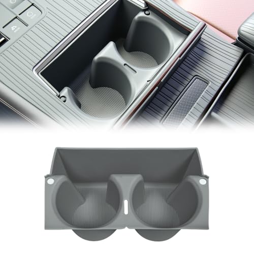 Center Console Cup Holder Insert for Toyota Sienna 2021-2026 Water Bottle Cupholder TPE Sienna Accessore Compatible with LE/XLE/XSE/Woodland Edition/Limited/Platinum(Gray) - size: Center Console Cup Holder Insert