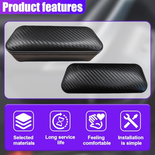 YoRise Car Armrest Support Pad, Adjustable Side Door Armrest Pillow with Storage Box, Comfortable Leather Arm Rest Cushion for Relieve Driver Arm Fatigue, Car Interior Accessories (CarbonFiber)