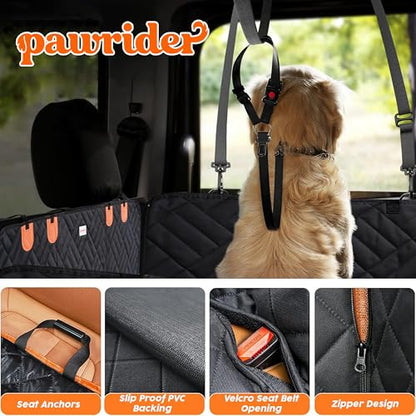 Back Seat Extender for Dogs Hard Bottom - Sturdy Dog Hammock for Car, Holds 400lbs Seat Cover for Dogs, with Seatbelt (No Foam) - color: No Foam