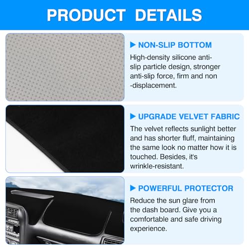 Autorder Dashboard Cover Mat for Chevy Chevrolet Camaro 1997 1998 1999 2000 2001 2002 Accessories Dash Cover Upgrade Velvet Dash Mat Sunshade Glare UV Rays Protector - size: 1997-2002 Camaro