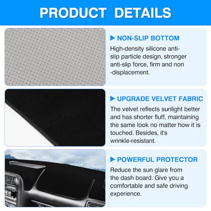 Autorder Dashboard Cover Mat for Chevy Chevrolet Camaro 1997 1998 1999 2000 2001 2002 Accessories Dash Cover Upgrade Velvet Dash Mat Sunshade Glare UV Rays Protector - size: 1997-2002 Camaro