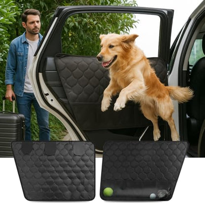 2PCS Car Door Protector for Dogs - Waterproof Pet Car Door Cover with Scratch Protection, Universal Fit for All Vehicles (L) - size: L