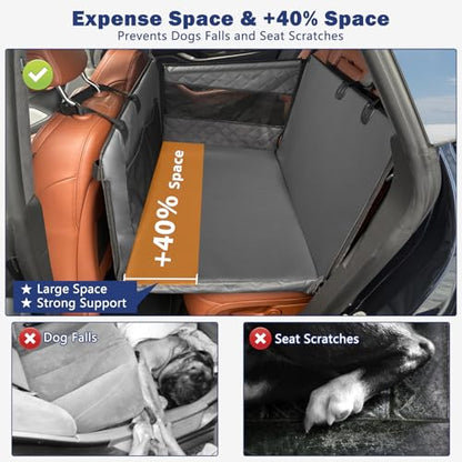 MIXJOY XL Dog Car Seat for Large Medium Dogs, Back Seat Extender for Pets, Waterproof Pet Carseat for Medium Sized Dog, Hammock for Pet, with Storage Pocket for Cars/SUV/Truck(XL) - size: XL