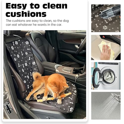 Dog Car Seat Cover for Back Seat，Back Seat Pet Cover for Daily Life, Convenience Waterproof & Nonslip Seat Covers for Pet (Black - Bone)