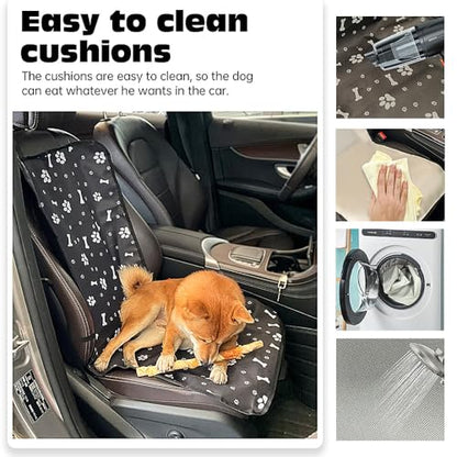 Dog Car Seat Cover for Back Seat，Back Seat Pet Cover for Daily Life, Convenience Waterproof & Nonslip Seat Covers for Pet (Black - Bone)