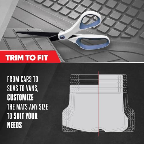 Motor Trend FlexTough Rear Cargo Mat – Heavy-Duty Trimmable Car Trunk Mat for Back of SUV, Universal Rear Cargo Liner for SUV, Flexible Trunk Liner, Automotive Floor Mats & Cargo Liners (Gray) - color: Gray