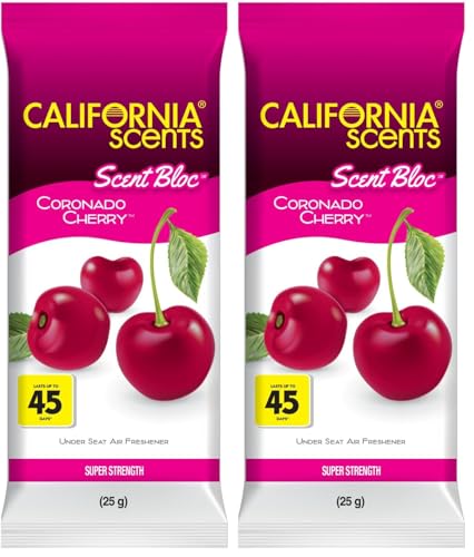 California Scents Power Bloc Car Air Freshener,Coronado Cherry Scent,(Pack of 12) - size: 0.88 Ounce (Pack of 12)