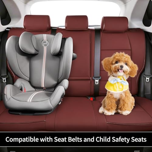 EKR Custom Fit CX5 Car Seat Covers for Select Mazda CX-5 Touring,Grand Touring,S Select,Carbon Turbo,2017-2025 Rear Row 40/60 Split W/Armrest - Leatherette (Burgundy) - color: Leather (Burgundy), size: 2017-2025 CX-5 Rear 40/60 Split W/Armrest
