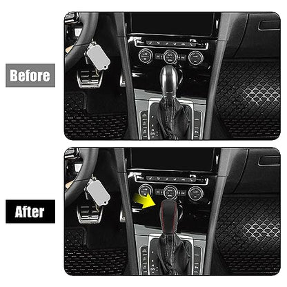 X AUTOHAUX Car Faux Leather Gear Shift Knob Cover for Volkswagen Jetta Tiguan 2011-2019 Passat Beetle 2012-2019 Atlas 2018-2019 CC 2013-2017 Red Line - color: Red
