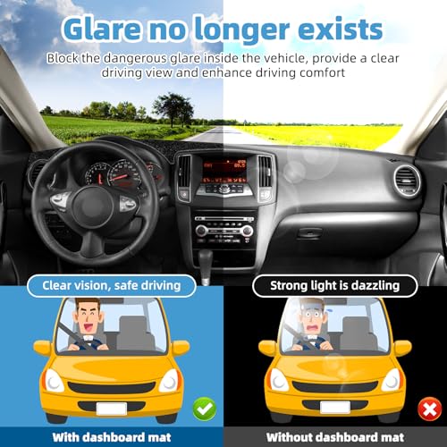 Dash Cover Mat for Nissan Maxima 2009 2010 2011 2012 2013 2014 2015 Non-Slip Dashboard Cover Mat Sunshade UV Rays Protector Interior Accessories - size: Compatible with Maxima 2009-2015