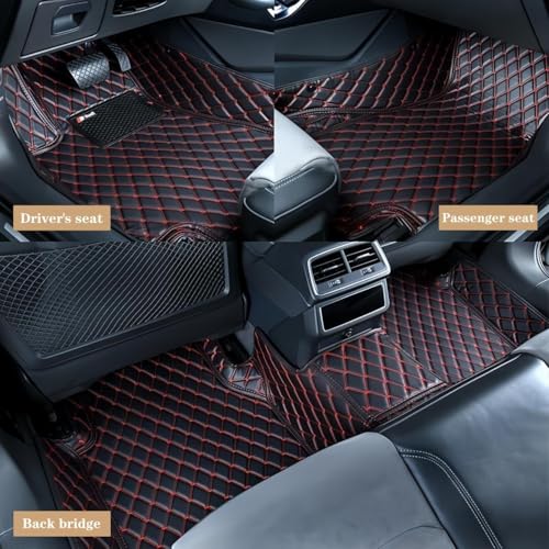 Custom Floor Mats for Audi A1, A3, A4, A5, A6, A7, A8,TT, TTS, Q2, Q3, Q5, Q7, Q8,RS3 RSQ8 S3 S4 S5 S6 S7 S8 e-tron, Q4 e-tron,All Weather Waterproof Luxury Leather (Green and Black) - color: Green and Black