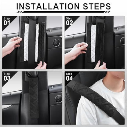 2-Pack Universal Car Seat Belt Pads Cover for A More Comfortable Driving, Seat Belt Shoulder Strap Covers Harness Pad for Car Interior Accessories(Black)