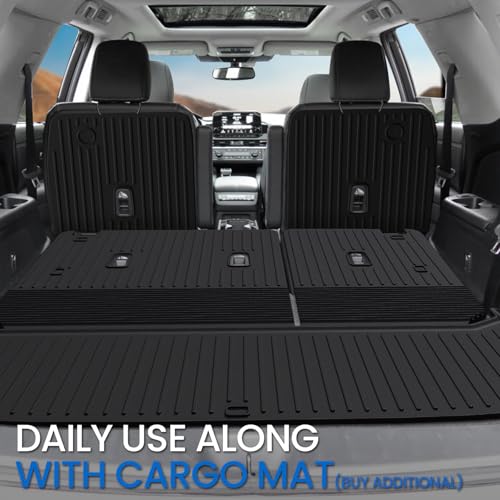 Kick Mats Backrest Mats for 2022-2025 2026 Nissan Pathfinder 7 Seats Captain Chairs Car Mat Accessories, All Weather TPE Interior Protector Seat Back Covers(2nd Row Backrest Mats)