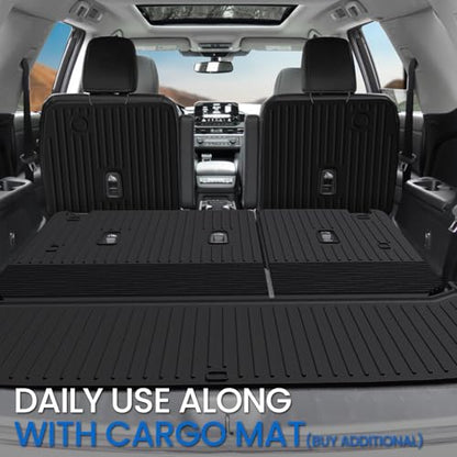 Kick Mats Backrest Mats for 2022-2025 2026 Nissan Pathfinder 7 Seats Captain Chairs Car Mat Accessories, All Weather TPE Interior Protector Seat Back Covers(2nd Row Backrest Mats)