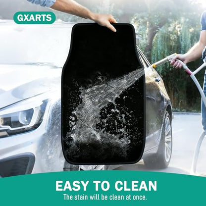 GXARTS Car Floor Mats Carpet Full Set All-Weather Protect Compatible with Chevrolet Malibu 2011 2012 2013 2014 2015 2016 | WaterproofBlack Car Mats with Anti-Slip Backing