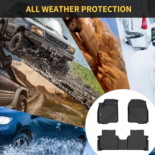 GINOWY-Floor Mats & Cargo Liner for Nissan Rogue 2014-2020(Not for Rogue Sport), TPE All Weather Rogue Car Mats Non-Slip Trunk Mat Waterproof Rogue Accessories Mats Black - style: 45) for Nissan Rogue 2014-2020 Full Set