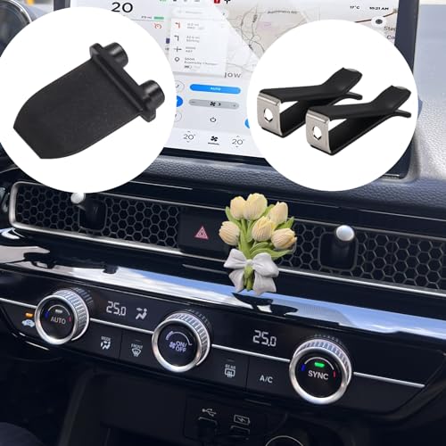 10 Pieces Square Head Car Vent Clips + 3 Adapters for 11th Gen Honda Civic, CRV, ZRV, Integra - Custom Fit Car Air Fresheners for Honeycomb Vents, 9mm Black - Car Dashboard Decorations, Car Ornaments