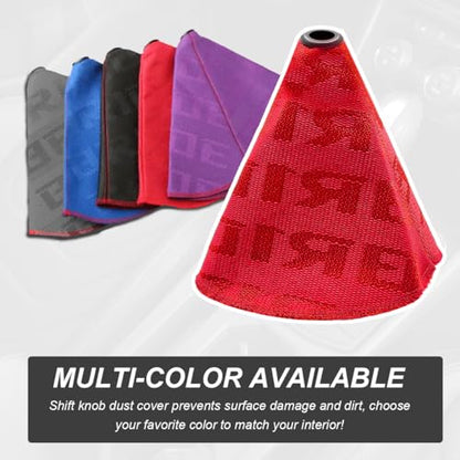Car Shift Boot Cover, Fabric Shifter Lever Knob Boot Dustproof Cover with Stitch, Manual Automatic Speed Shifter Boots Gear Gaiter for Most Vehicles, Car Accessories (Red) - color: Red