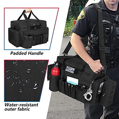 Trunab Patrol Bag, Police Duty Bag, Car Front Seat Organizer with 15.6” Tablet and Laptop Storage for Law Enforcement, Police Patrol, MOLLE Compatible