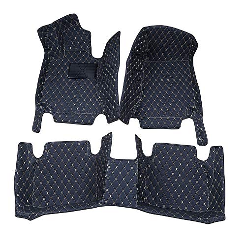 Compatible with PorscheMacan-Macan S-Macan GTS-Macan TurboS(Non Maacan EV) Floor Mats Large Coverage Front Rear Floor Liner Black - color: Black with Gold Stitching, size: MacanFloor Mat