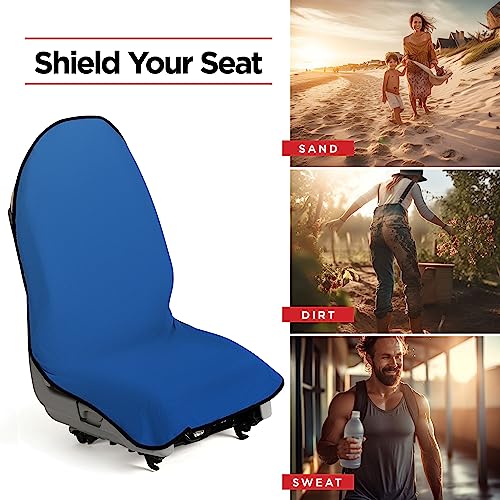 lebogner Waterproof Sweat Towel Car Seat Cover for Post Gym Workout, Running, Swimming, Beach and Hiking (Blue) - color: Blue