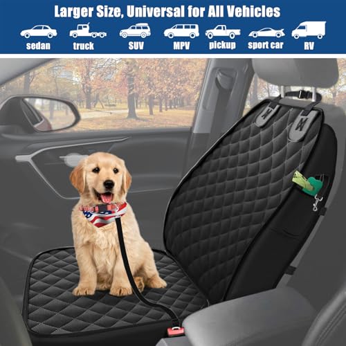 Dog Car Seat Cover for Dogs, Waterproof Upgraded New Front Car Seat Cover for Dogs, Car Seat Protector, Large Cars Covers for Dog Seat Cover for SUV Truck Pick-up Universal Black
