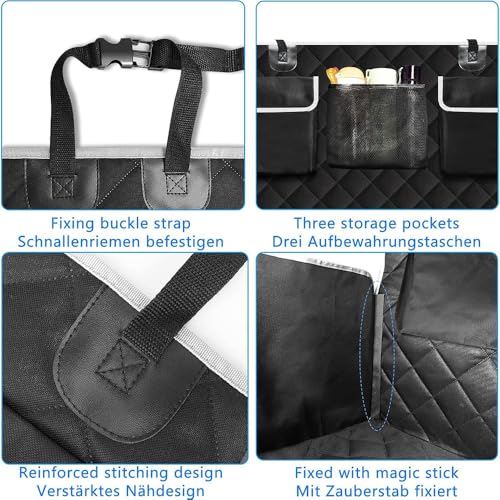 Car Cargo Liner for Dogs for Jeep Wrangler JL 2 or 4 Doors 2018-2024,Pet Cargo Mat Trunk Mat Dog Seat Mat Trunk Mat Protector Car Boot Cover Mat Pet Seat Cover Mat