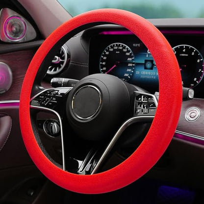 Stretchy Silicone Car Steering Wheel Cover - Universal Fit for Most Cars,Anti Slip Odorless Stretchy Steering Wheel Cover, Fit 14''/15''/16'' Steering Wheel Grip